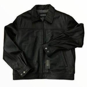 Men’s 100% leather bomber jacket XL